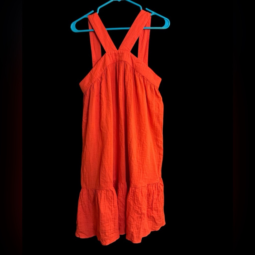 Band of the Free Elegant Orange 100% Cotton Sleeveless Dress - Picture 2 of 10